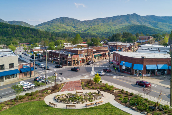 A view of downtown Black Mountain, North Carolina